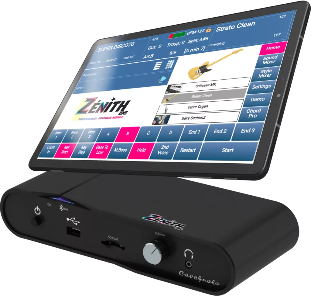 Arrangeur Français Cavagnolo Zénith One avec sa tablette tactile