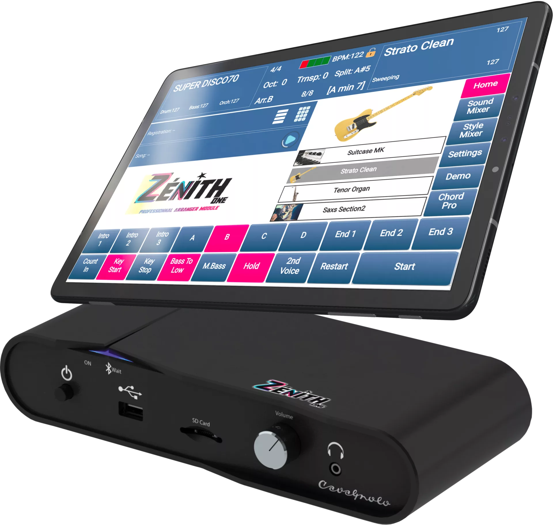 Arrangeur Français Cavagnolo Zénith One avec sa tablette tactile