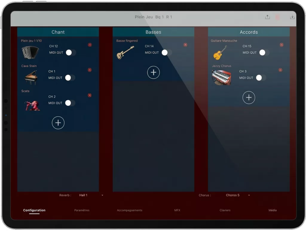 Application Cavagnolo Digit AiR pour iPad. Visuel du contenu d'une registration.