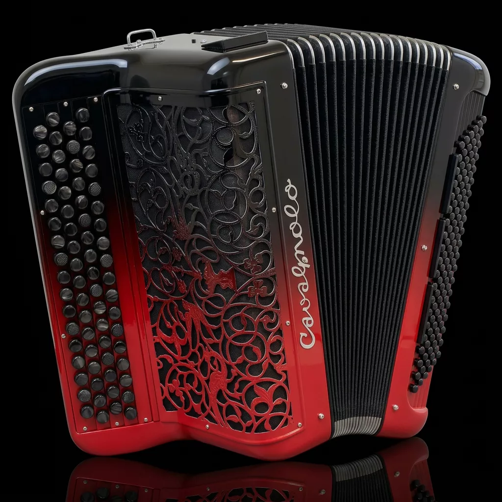 Accordéon numérique MIDI Cavagnolo Digit AiR. LB12, 120 basses finition noir dégradé rouge