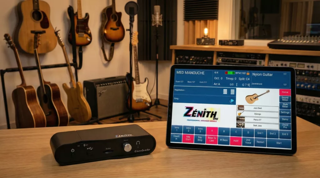 Photo représentant les guitares audio incluses dans l'arrangeur Cavagnolo Zénith One