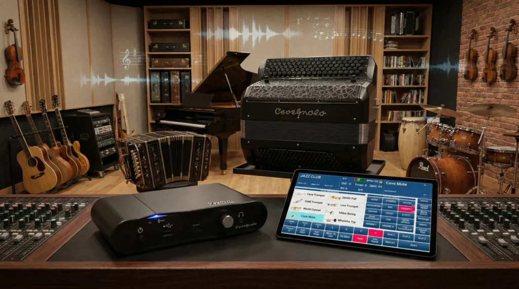 Photo représentation des instruments échantillonnés dans l'arrangeur Cavagnolo Zénith One