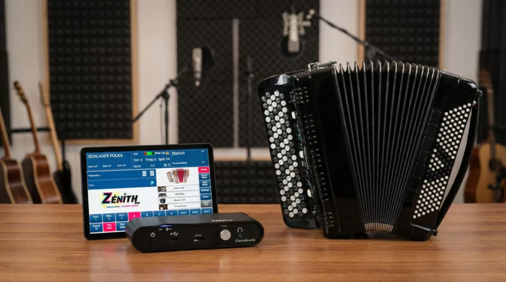 Arrangeur Cavagnolo Zénith One avec un accordéon numérique