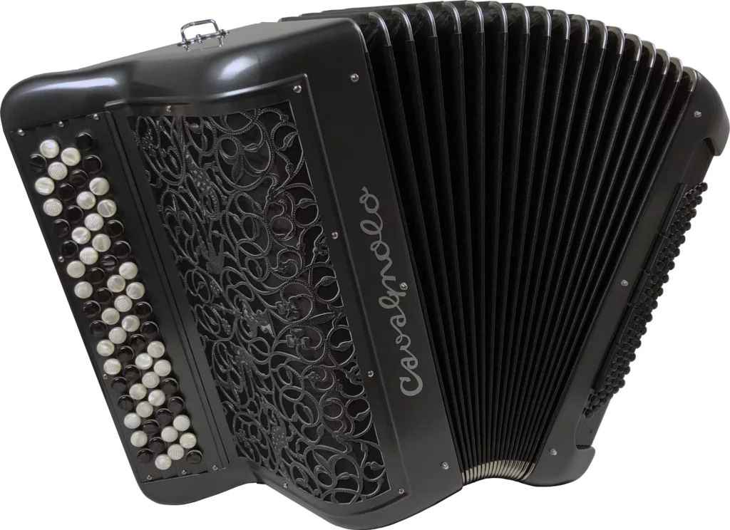 Accordéon acoustique Cavagnolo. Modèle Compact Plus 4 Voix finition gris R8 satiné